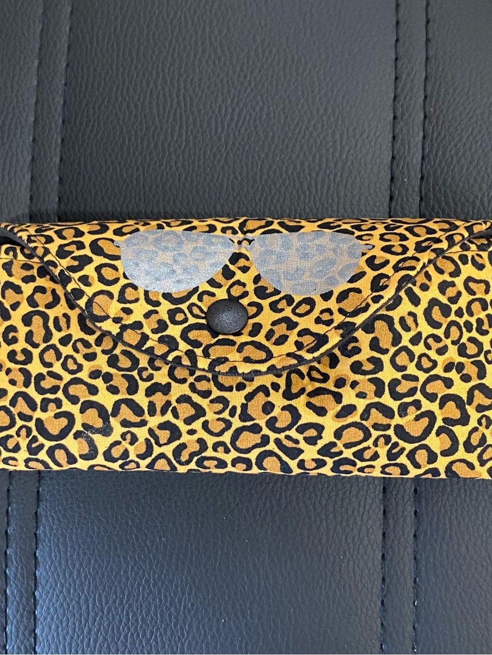 Leopard Print Sunglasses Case - Brown/ Black